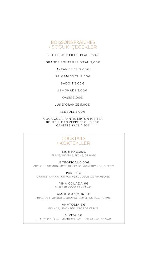 Anatolia Steakhouse Nogent-sur-Oise - Menu Image 4